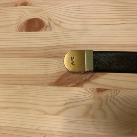 Vintage Yves St. Laurent black career belt, good condition